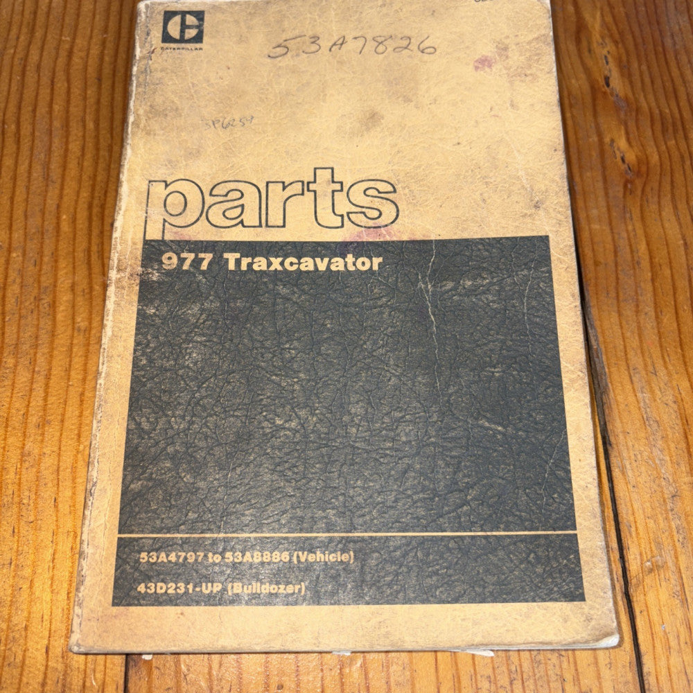 CAT Caterpillar 977 PARTS MANUAL BOOK TRAXCAVATOR TRACK LOADER, 43D 53A4797-8886
