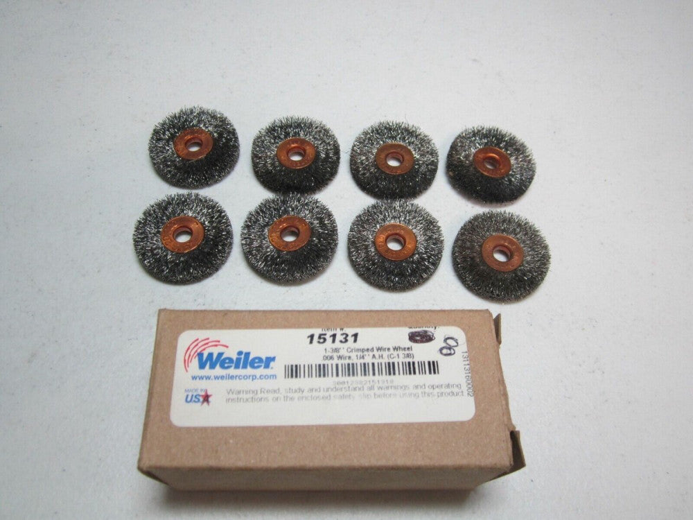 Weiler (15131) 1-3/8" Small Diameter Crimped Wire Wheel - Pack of 8