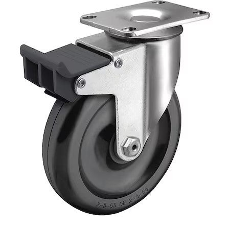 Colson 2.03256.55 Brk5 3-1/2" X 1-1/4" Non-Marking Polyolefin Swivel Caster,