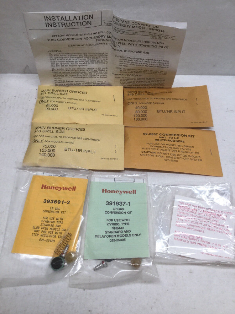 Honeywell Propane Conversion 1NP0343A, KIT 463-93195A000, Natural To Propane