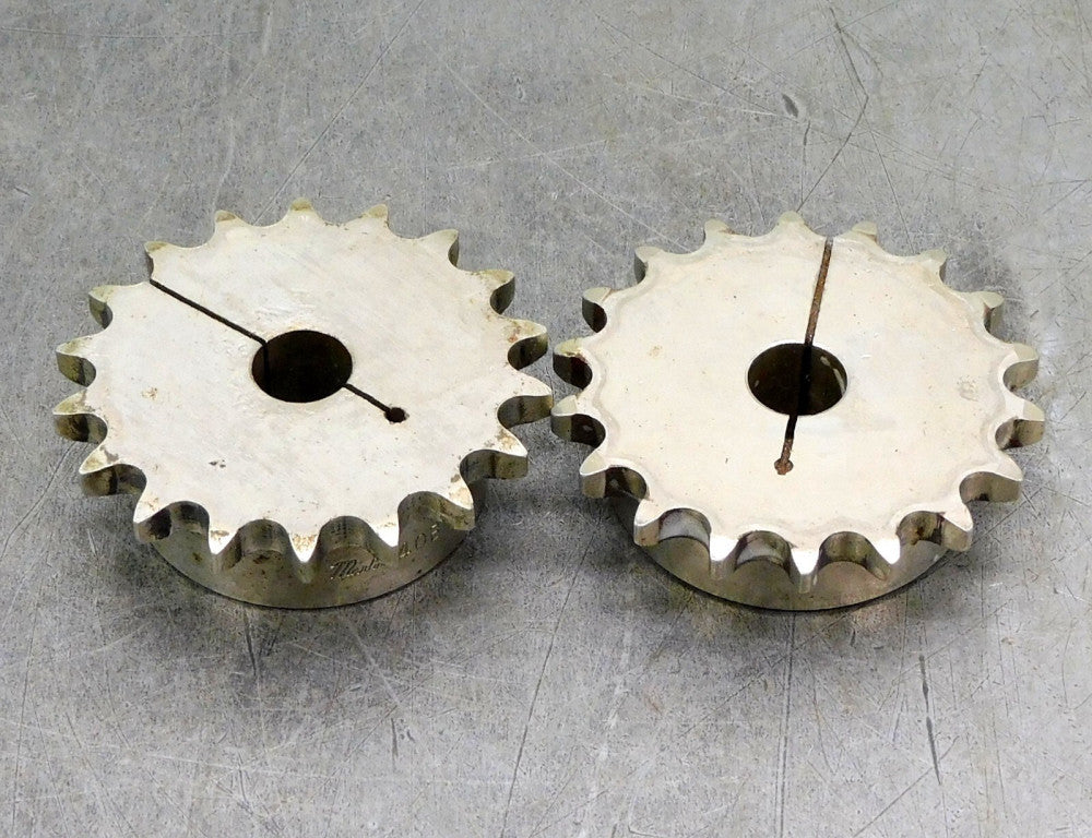 Martin 40B18 Roller Chain Sprocket #40 18 Teeth 5/8" Bore Lot of Two (2)