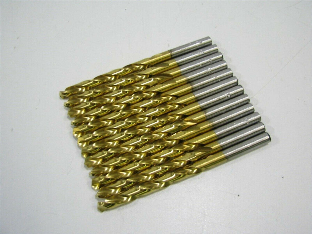.2770" x 2-1/2" x 3-3/4" TiN HSS Jobber Length Letter "J" Drill Bits Qty-12