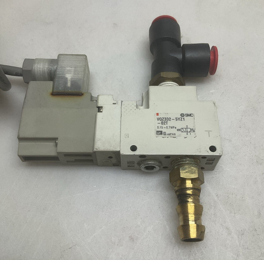 Smc VQZ332-5YZ1-02T 3 Port Valve 3/8” Npt Connection .15-.7mpa Used