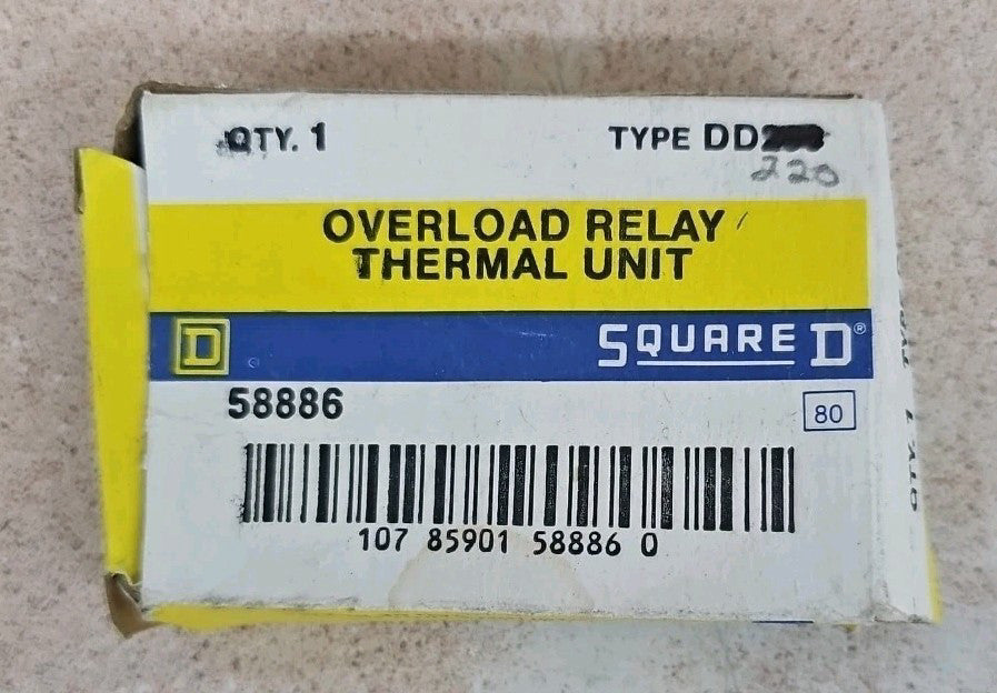 Square D DD220 Overload Relay Thermal Unit Heater NOS