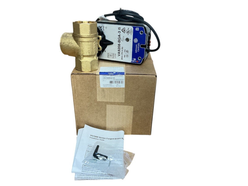 JOHNSON CONTROLS VG1841EP+938BGA, 1-1/2" 3W BALL VAL 18.7CV; BRASS TRIM SPRG RTN