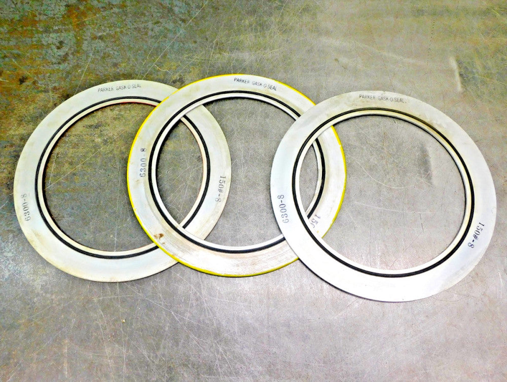 Parker Gask-O-Seal 6300-8 Flange Insulation Gasket #150 - 8 Lot of (3) 11"-OD