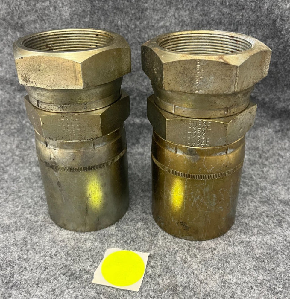 WEATHERHEAD HYDRAULIC HOSE FITTING 3032E-632 HOSE SIZE 2" OD 2-7/8" LOT OF 2