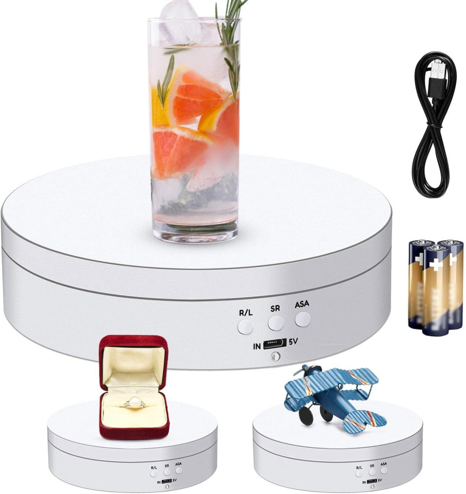Rotating Display Stand 5.4" Motorized 360° Cup Turner for Photography Products 