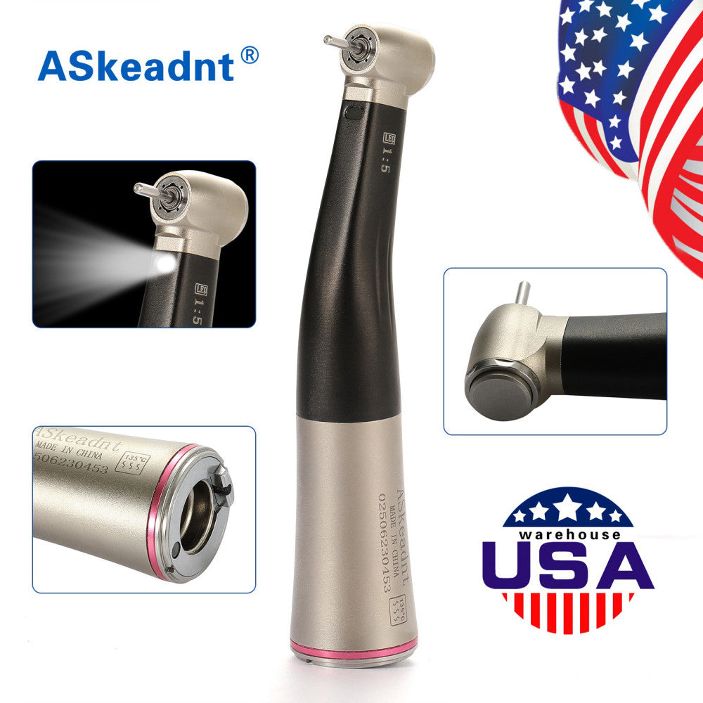 NSK Style Dental LED 1:5 Increasing Handpiece Fiber Optic Contra Angle E-Type