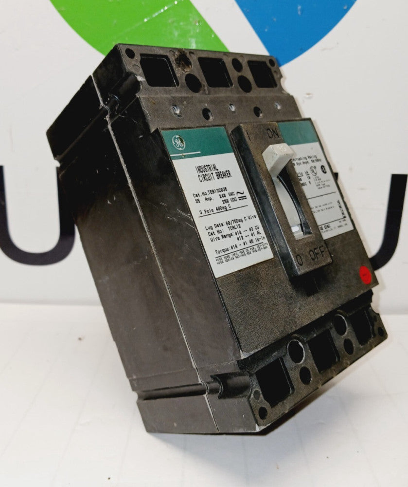 GE 35 AMP CIRCUIT BREAKER 3 POLE 240 VAC / 250 VDC  TEB132035