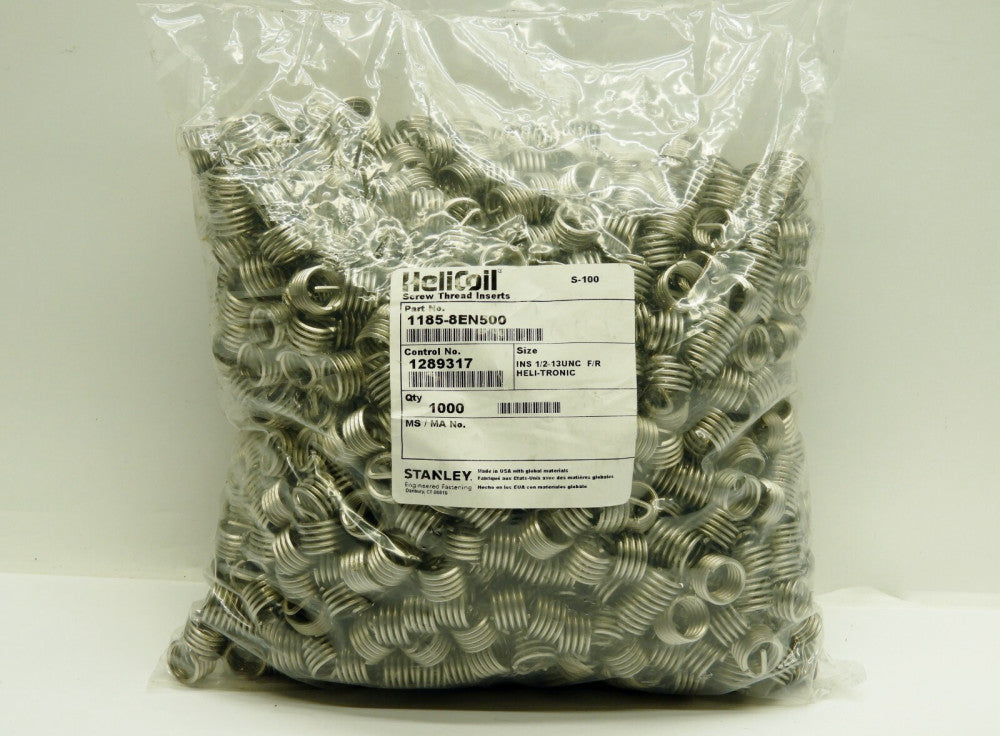 LOT 1000 pcs HeliCoil 1/2-13 UNC 1/2" OAL STAINLESS Thread Repair Helical Insert