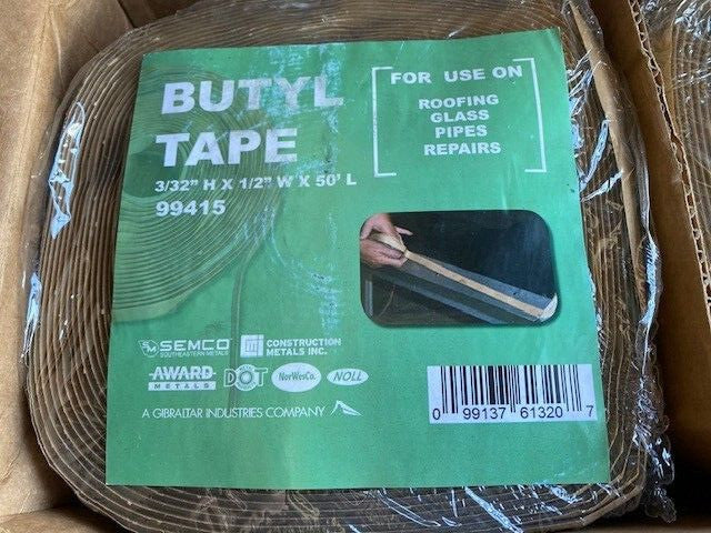 (20 PACK)  Butyle tape 99415 , 3/32" x 1/2" x 50' (NEW)