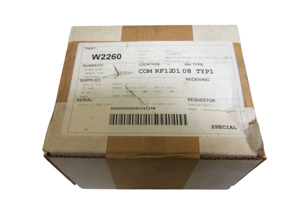 LOT OF 100 CADI W-PN-U2M-1240 STRAIGHT CAP NSMP