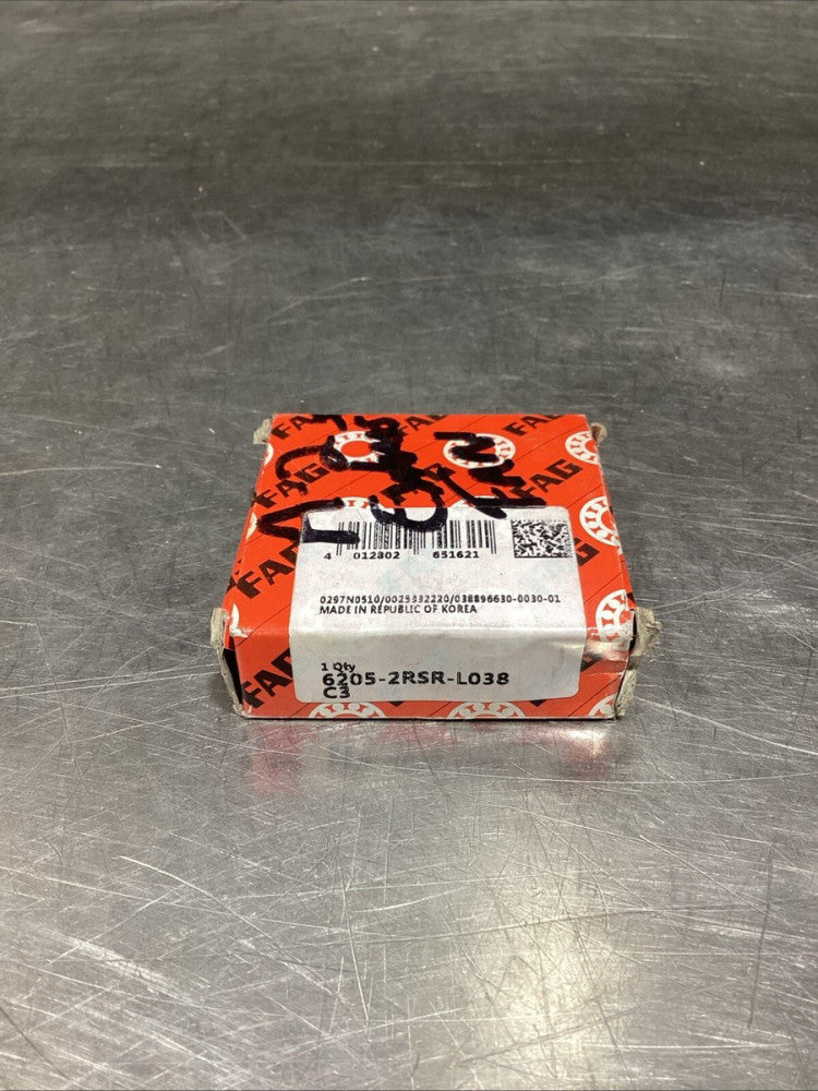 FAG 6205-2RSR-L038 C3 Sealed Ball Bearing, NOS