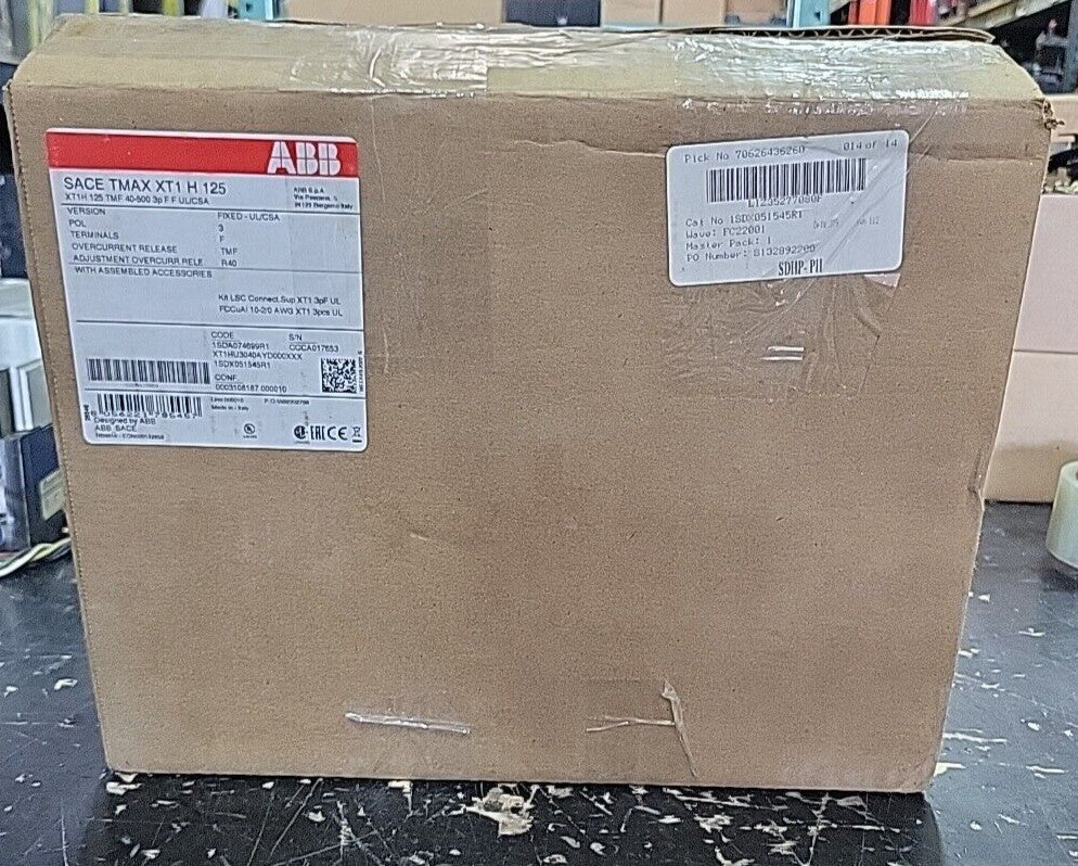 ABB Tmax XT1H125  25A 3P 480-600V AC/DC Circuit Breaker