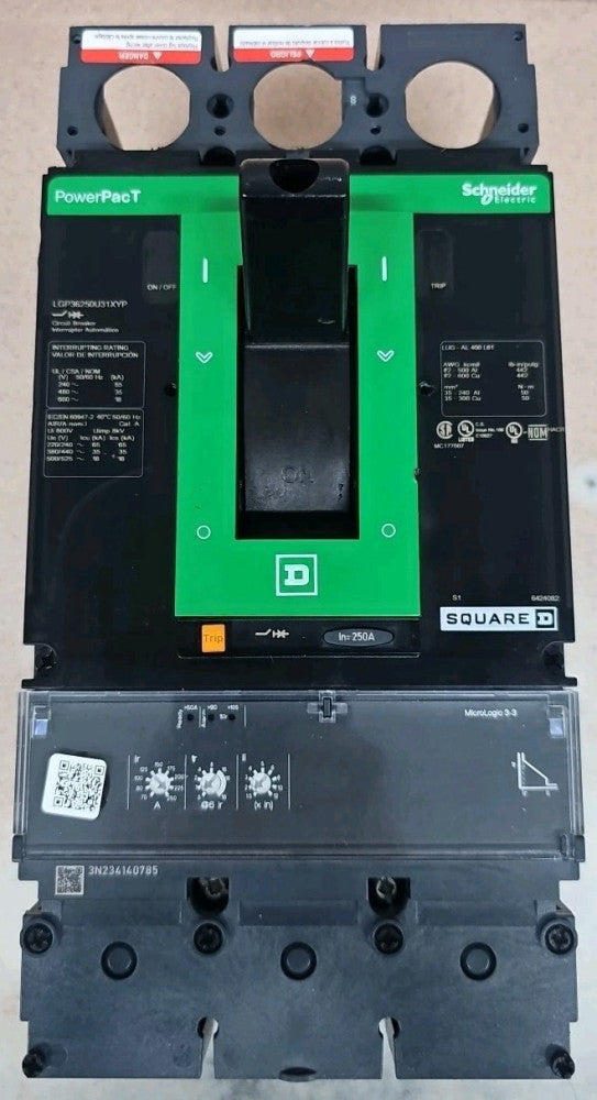 Square D LGP36250U31XYP 250A 600V PowerPact Circuit Breaker NEW
