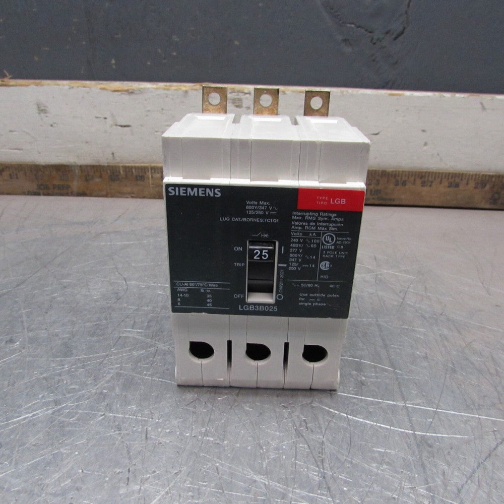 SIEMENS LGB3B025, CIRCUIT BREAKER,  3P / 25 AMP /600V  GOOD TAKEOUT! MAKE OFFER!