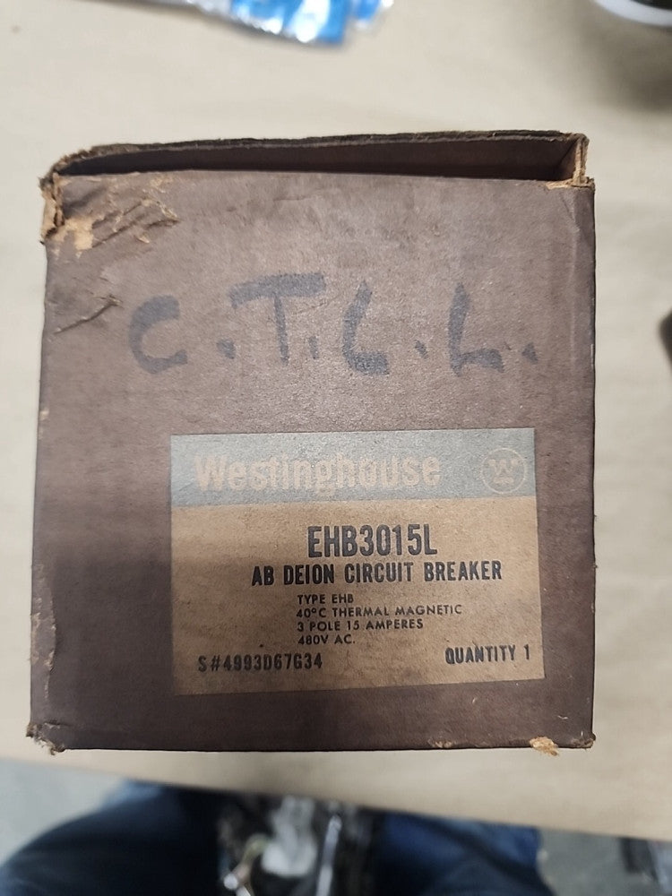 Westinghouse EHB3015L 3 Pole 15Amps 480Volt BRAND NEW 