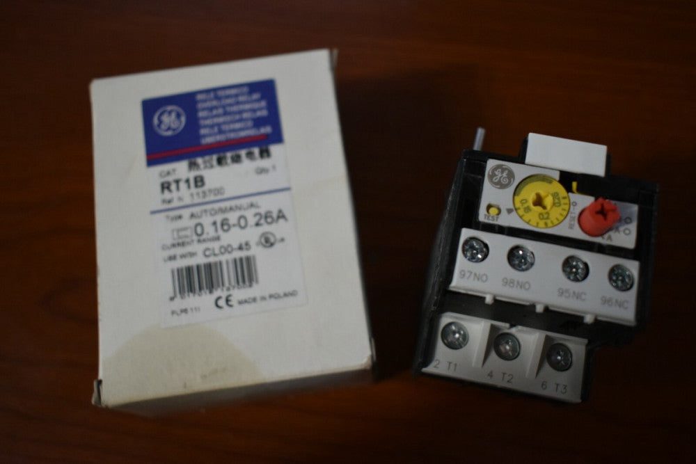 GE RT1B AUTO/MANUAL OVERLOAD RELAY 0.16 - 0.26 AMP 