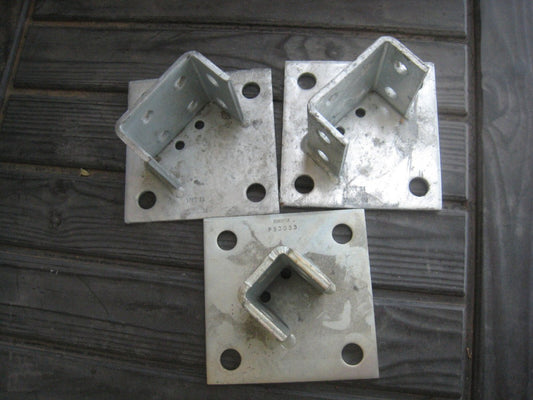 2 Power-Strut PS 3064-SQ-EG & ONE -3033 Galvanized Steel  U Post Bases 3 Pcs tot