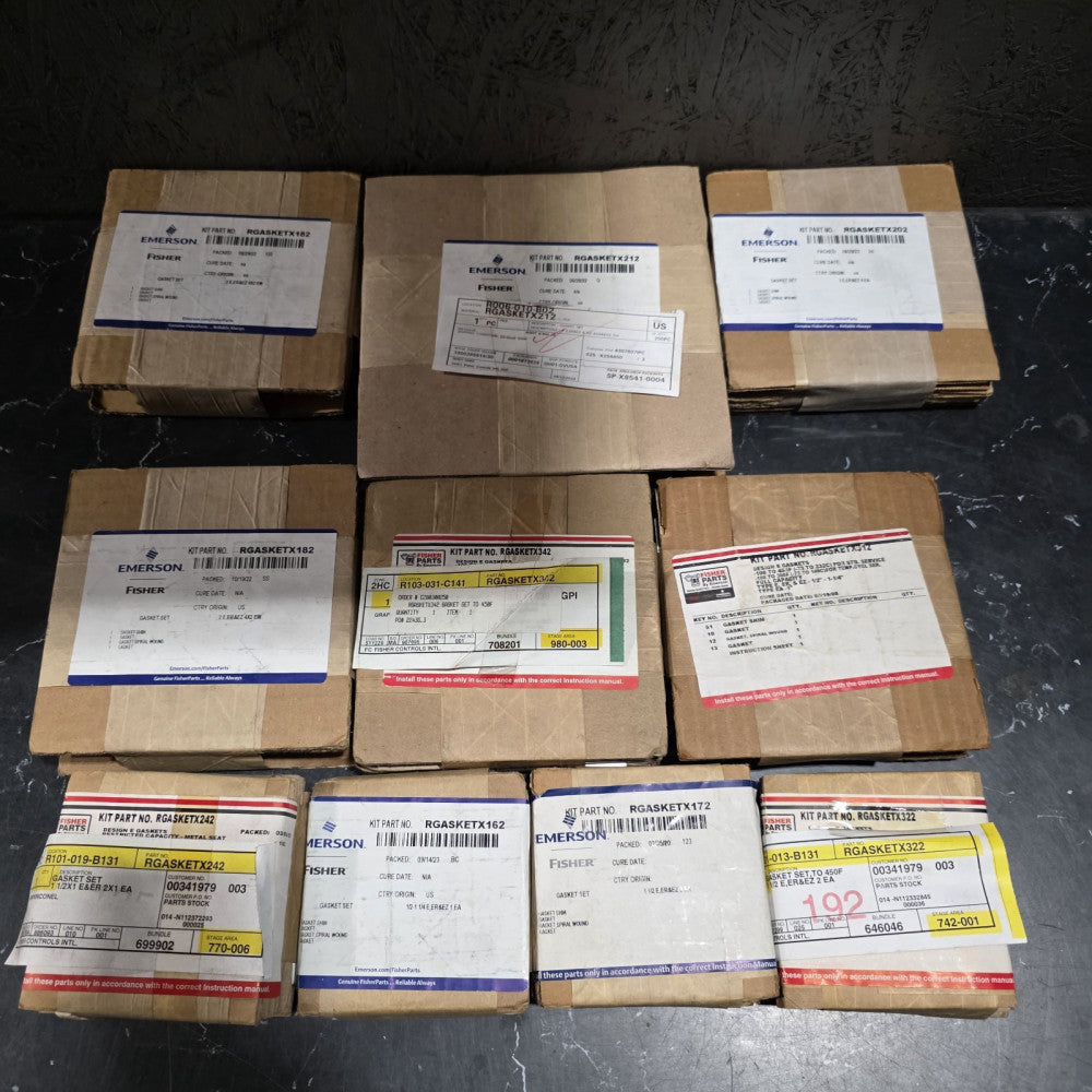 10-New Fisher Control Valve Gasket Set E-Body, EZ, ED, ET Different Sizes.