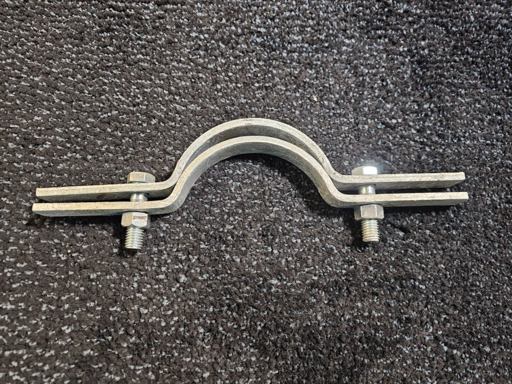(QTY 2) Riser Extension Pipe Clamp Fig 261  For 4" Pipe Size, Galvanized Steel