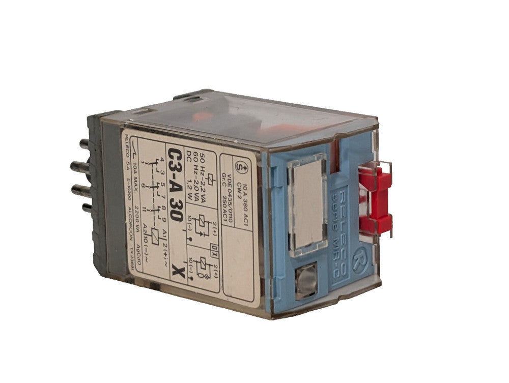 Releco C3-A30-X Series MR-C Power Relay, 120VAC, 60Hz, 11-Pin, C3-A30X