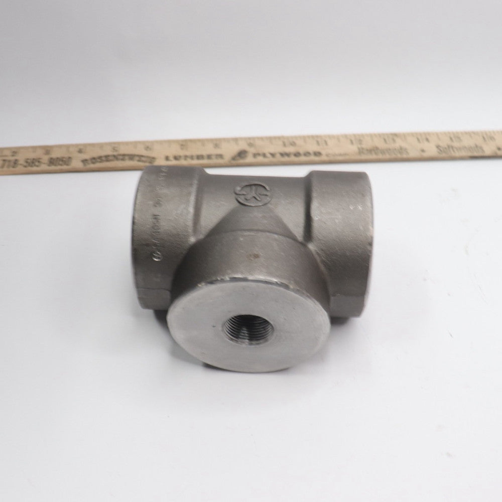 Reducing Tee Pipe Fitting Forged Carbon Steel 3000# 2" X 2" X 3/4"