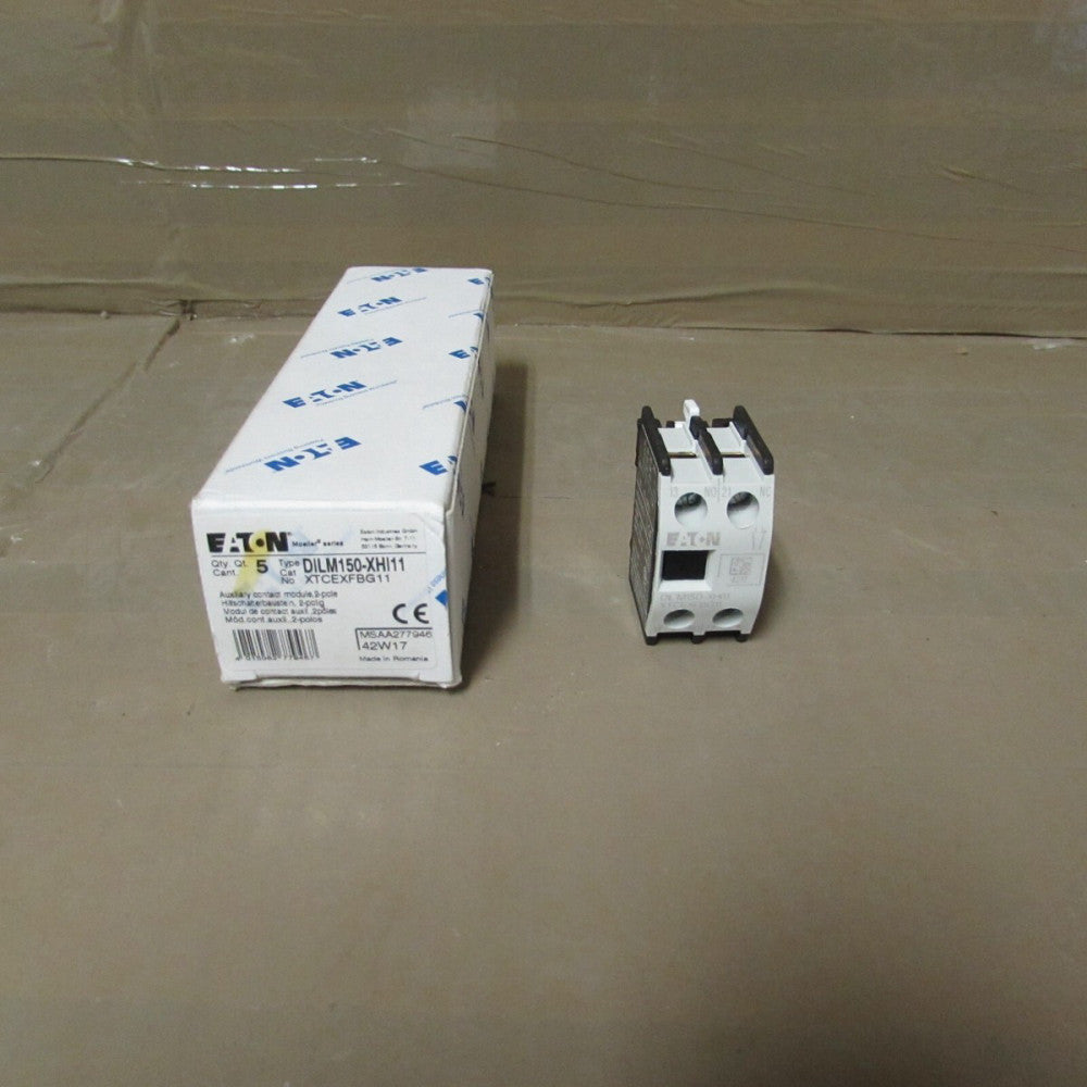 1 LOT(5QTY) EATON, DILM150-XHI11, 2POLE AUX CONTACT MODULE, NIB! MAKE OFFER!