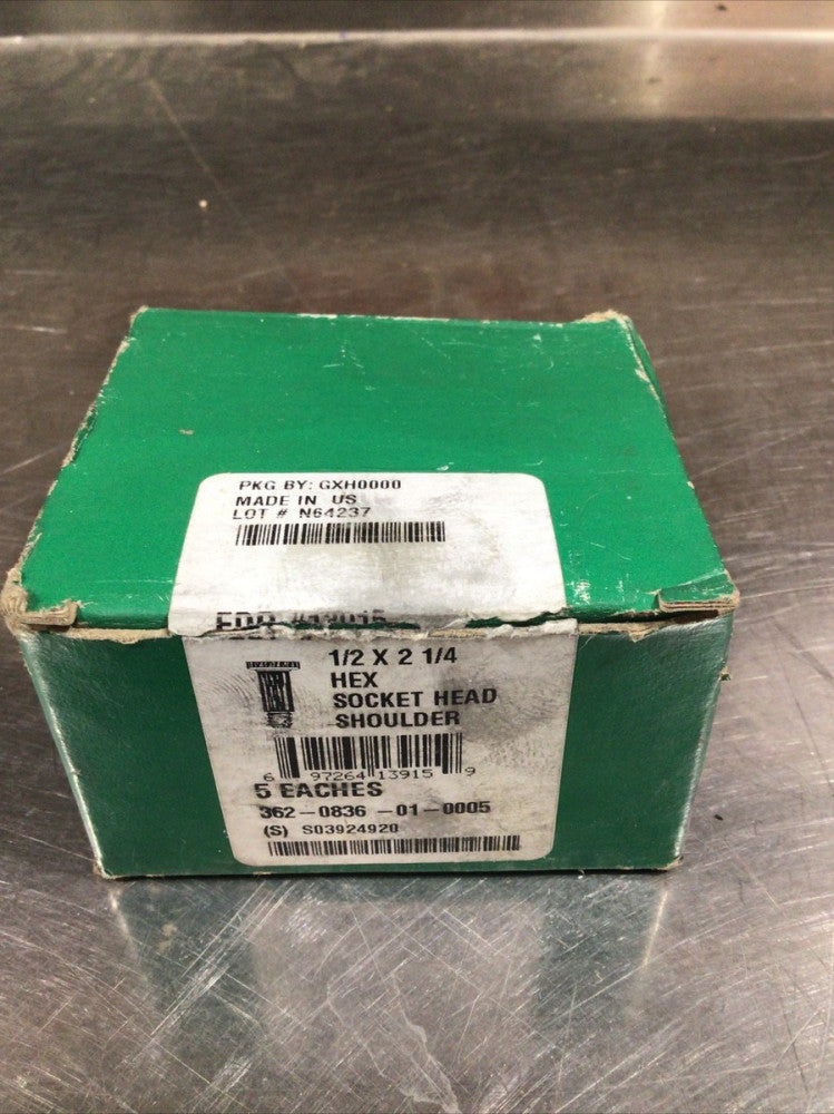 1/2 x 2 1/4 HEX SOCKET HEAD SHOULDER BOLT  Box Of 5