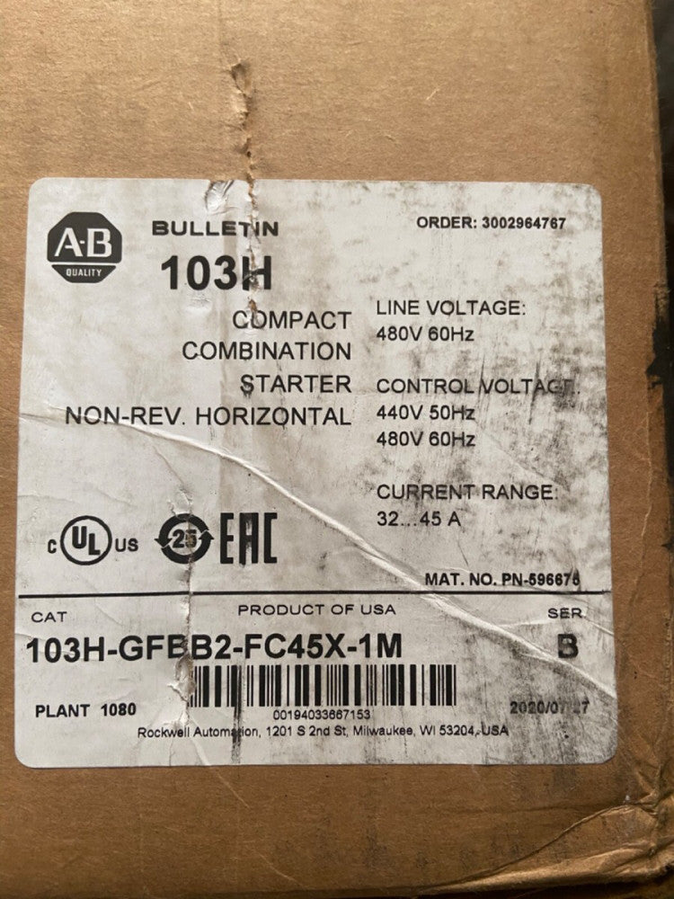 NEW ALLEN BRADLEY 103H 103H-GFBB2-FC45X-1M