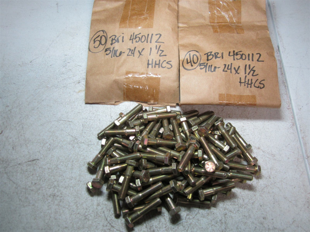 Brighton Best (450112) 5/16" - 24 Diameter 1-1/2 OAL Hex Cap Screw - Pack of 90