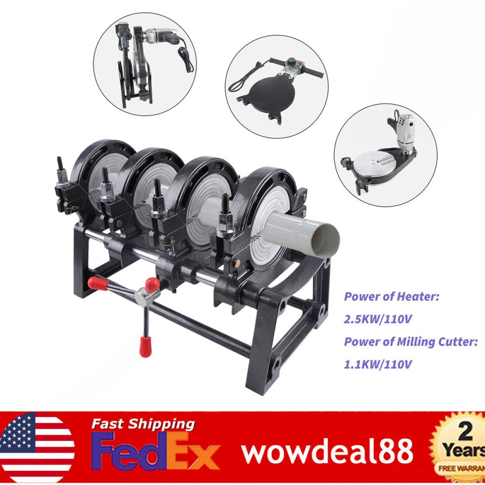 Manual Piping Pipe Fusion Welder 4 Clamps HDPE PP PE Butt Fusion Welding Machine