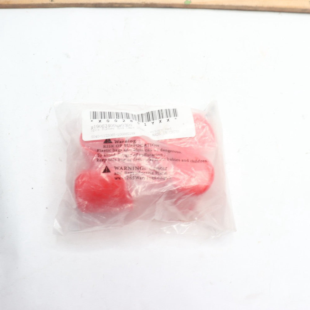 (5-Pk) Round End Caps Rubber Red 25mm