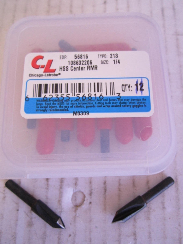 Chicago-Latrobe (56816) 1/4" 60 Degree HSS Type: 213 Angle Countersink - Qty 11