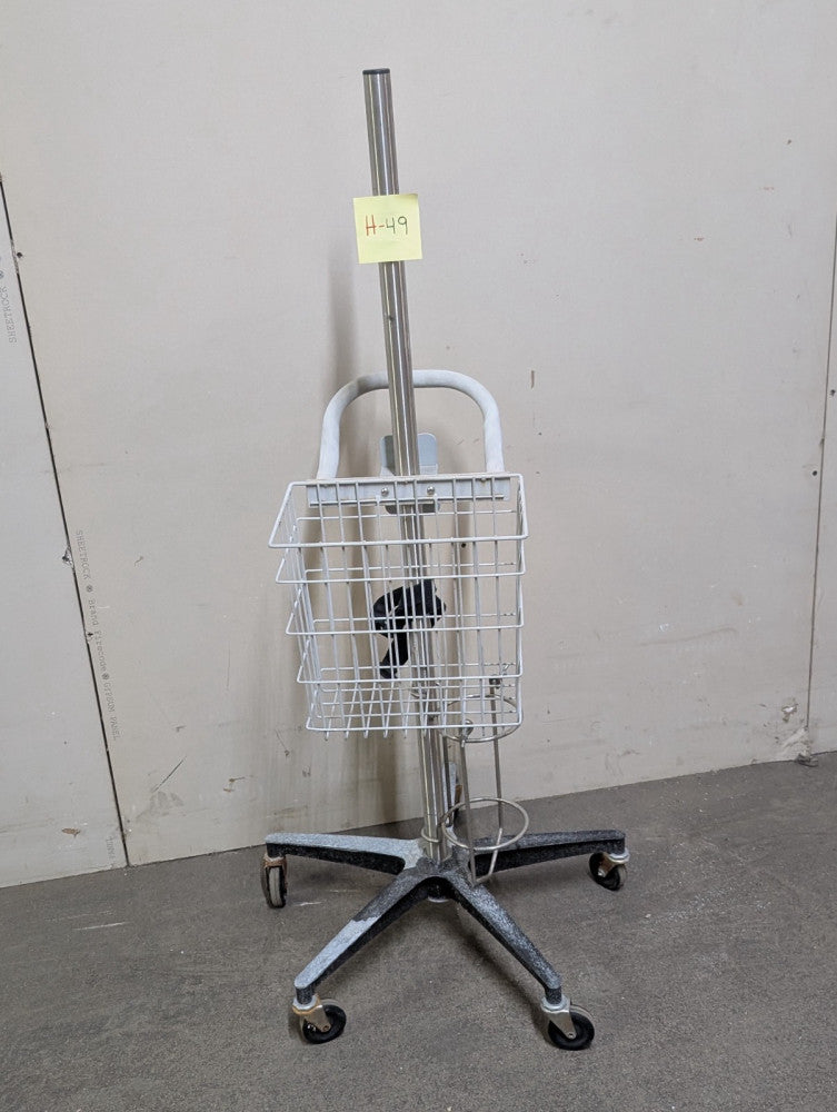 Universal Rolling Medical Equipment Stand Cart w/ Wire Basket 5-Star Base