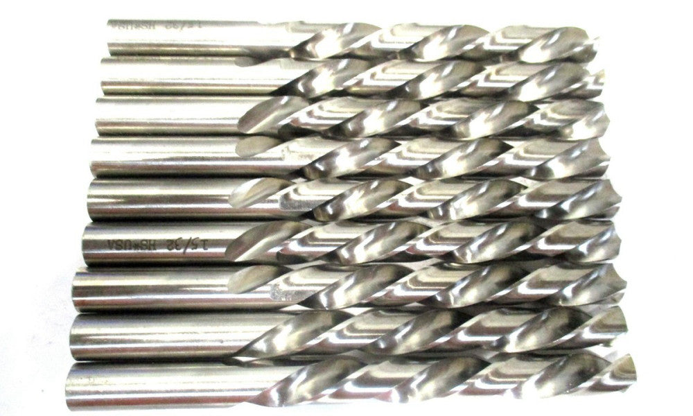 Republic 15/32 x 4-1/4 x 5-11/16 Left Hand HSS Spiral Jobber Drill - 9 QTY