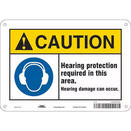 Condor 465Z63 Safety Sign, 7 In Height, 10 In Width, Aluminum, Vertical