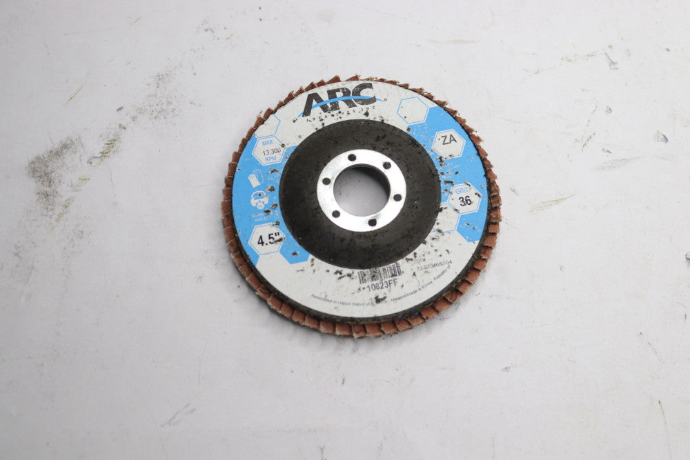 Arc Abrasives Flap Disc 36 Abrasive Grit 4-1/2" x 7/8" Mounting Hole 10823FF
