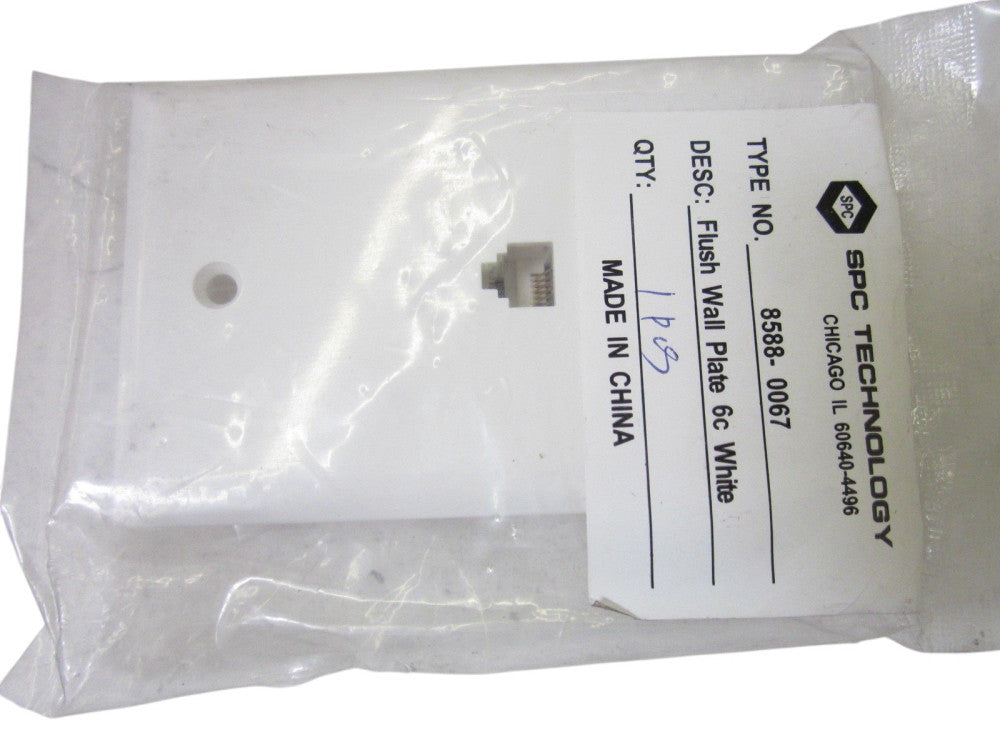 LOT OF 5 SPC TECHNOLOGY 8588-0067 PLUSH WALL PLATE 6C WHITE NSNP