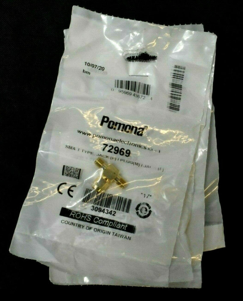 [Pack of 5] Pomona 72969 SMA T Type Tee Adapter Jack (F) / Plug (M) / Jack (F)