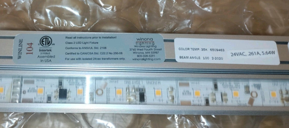 Winona Lighting Winline 104 - 3 Foot LED Light Strip. 24VAC