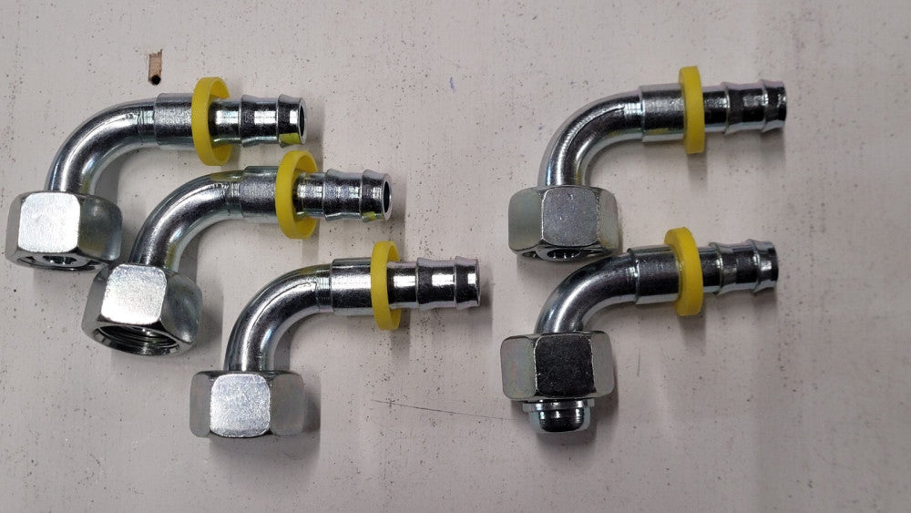 Lot of 5 Parker 3C582-15-8 Push on Field Attachable Hydraulic Hose Elbow Fitting