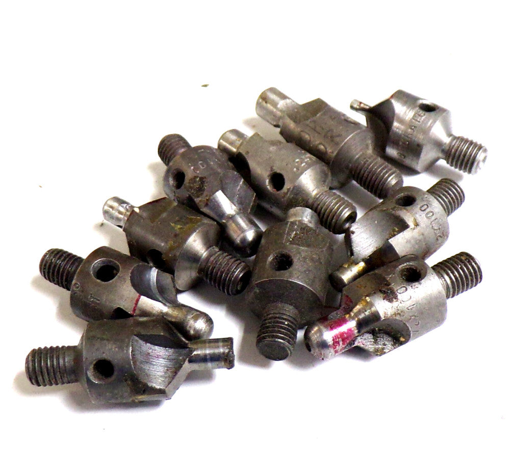 COUNTER SINKS, 1/2" X 100°, 1/2" DIAMETER, ASSORTES SIZES, THREADED, LOT OF 10