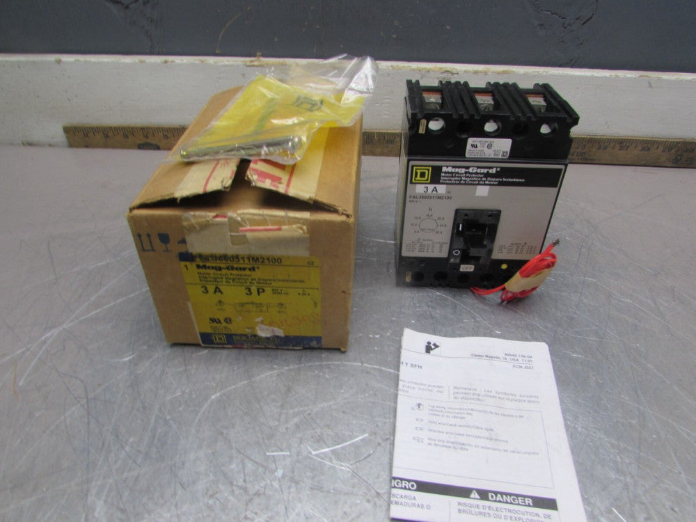 NEW! SQUARE D FAL3600311M2100 ,CIRCUIT BREAKER, 3P/3A/600V , MAKE OFFER!