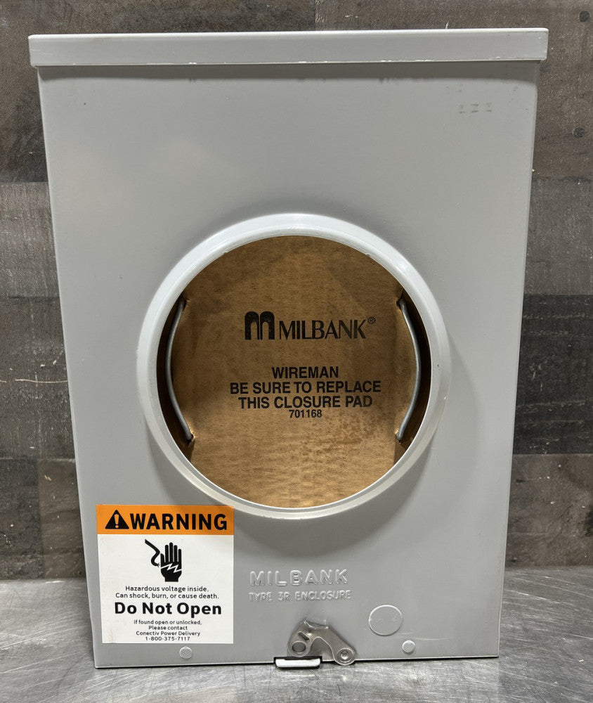 Milbank Meter Base Series U-200 Type 3R Enclosure. Nos Surplus