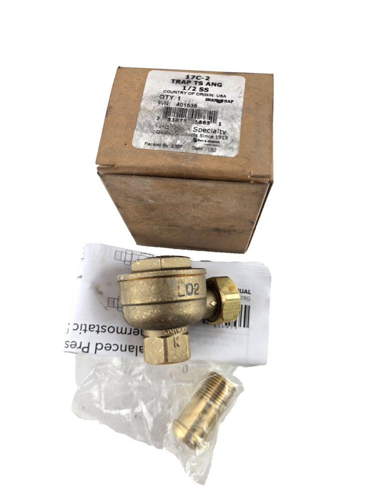 ITT Hoffman 1/2" #17C Steam Trap Angle Thermostatic Radiator Valve 401542