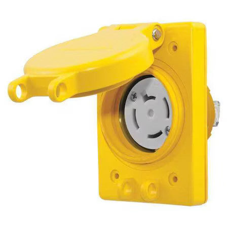 Hubbell Wiring Device-Kellems Hbl67w09 Watertight Flanged Locking Receptacle,