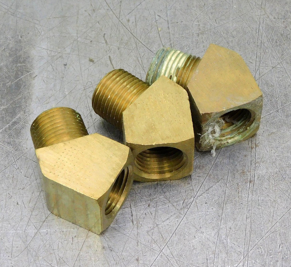 Parker Brass Street Elbow 45° 1/2" NPT Male x Female Lot of Three (3)