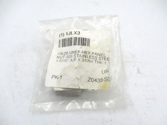 (Z0433-SS) 7/8"-20 1 5/16 in 18-8 Stainless Steel Plain Panel Nut